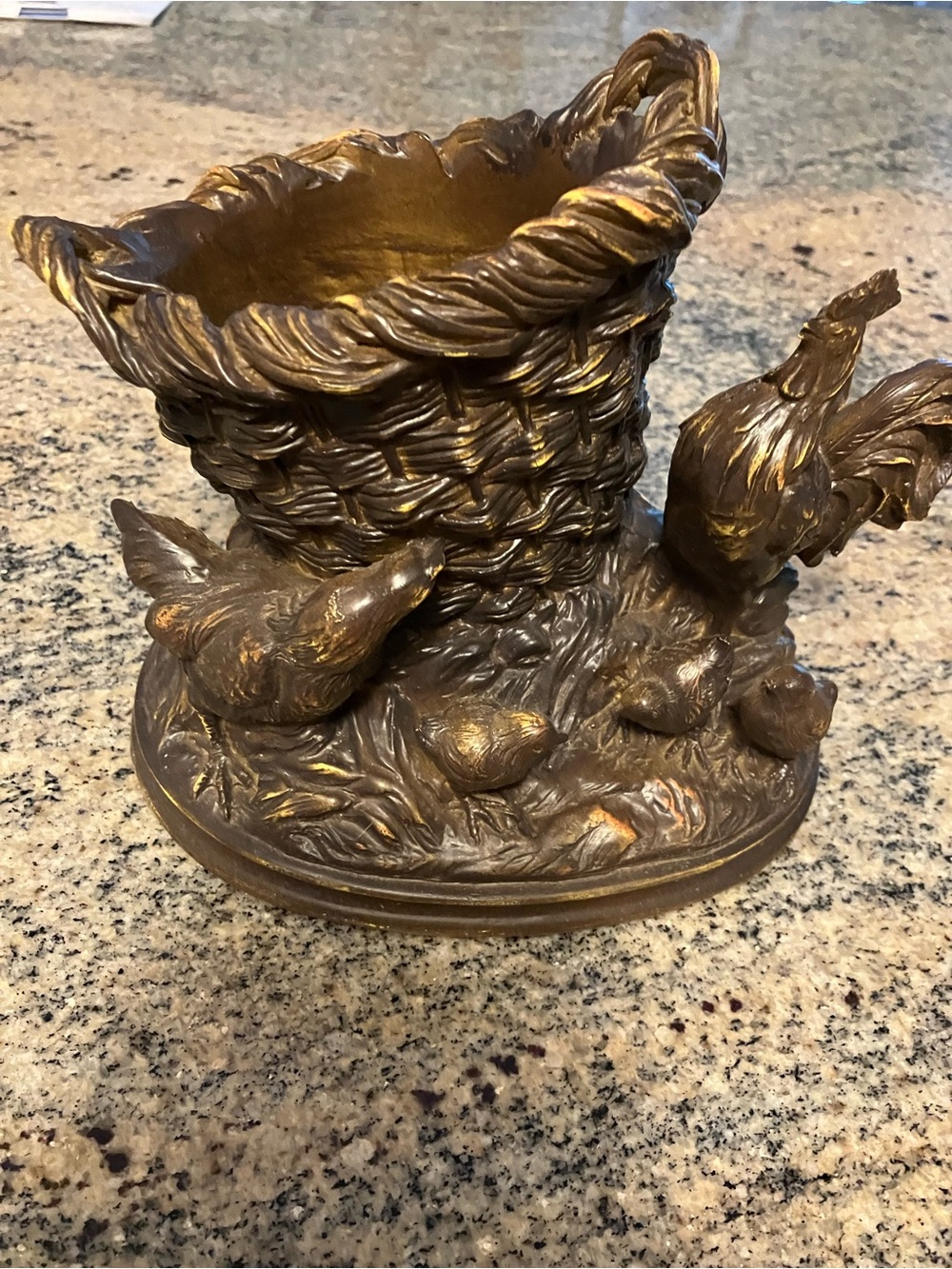 Bronze-Tone Nesting Bird Decorative Accent